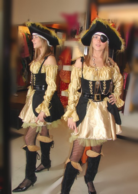 Disfraz de pirata mujer marrón